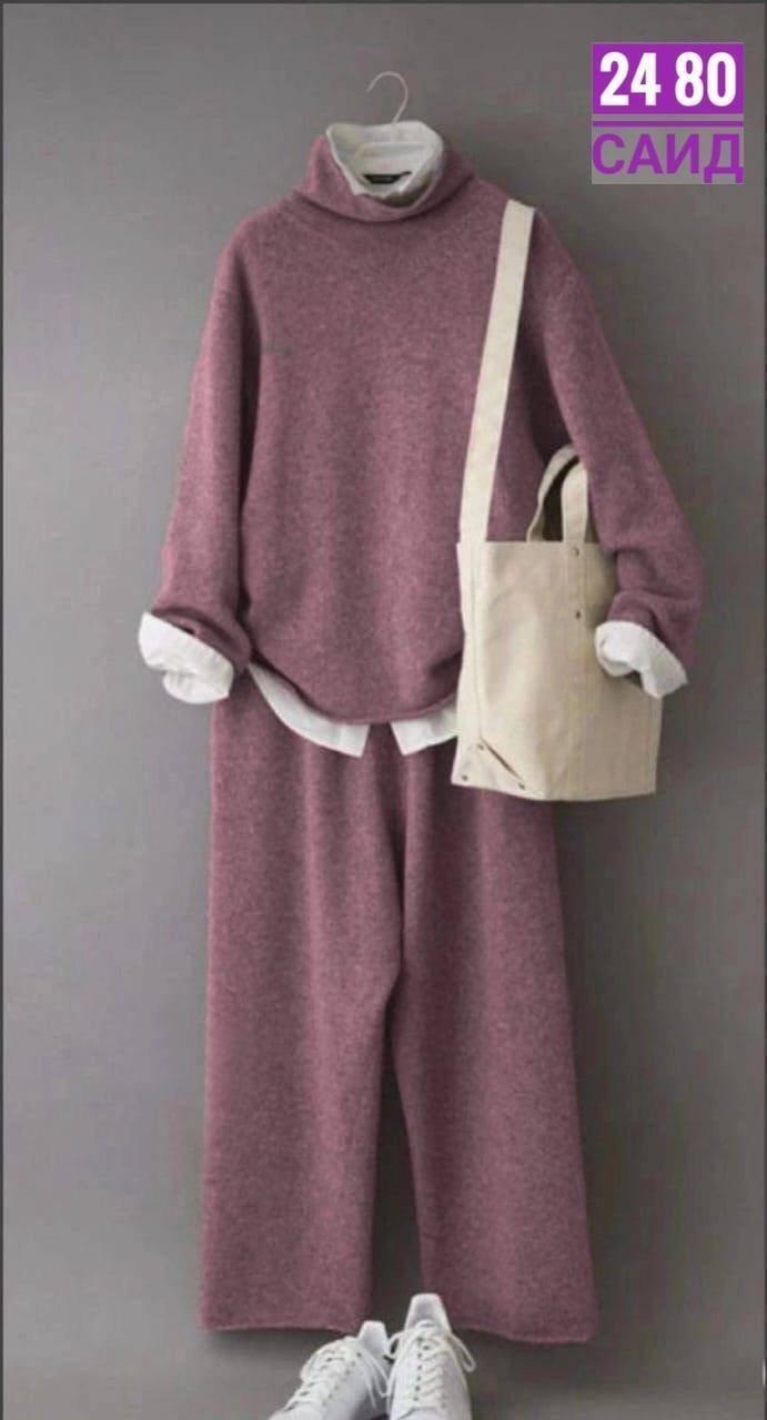 трикотажные костюмы,трикотажный костюм женский,вязаные брюки,теплый костюм,костюм трикотаж