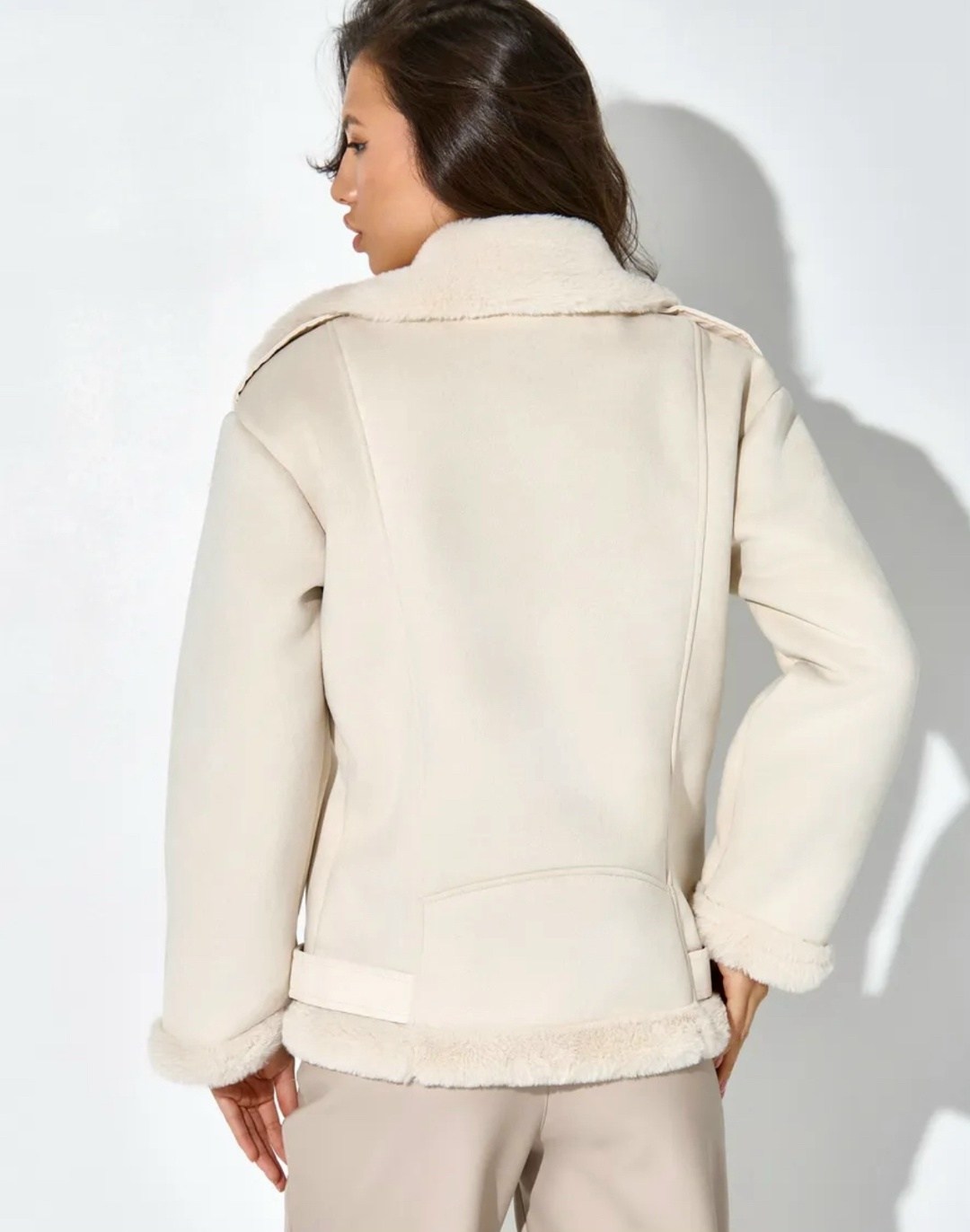 женская дублёнка,стильная дубленка,белая дубленка,бежевая дубленка,дубленка женская авиатор