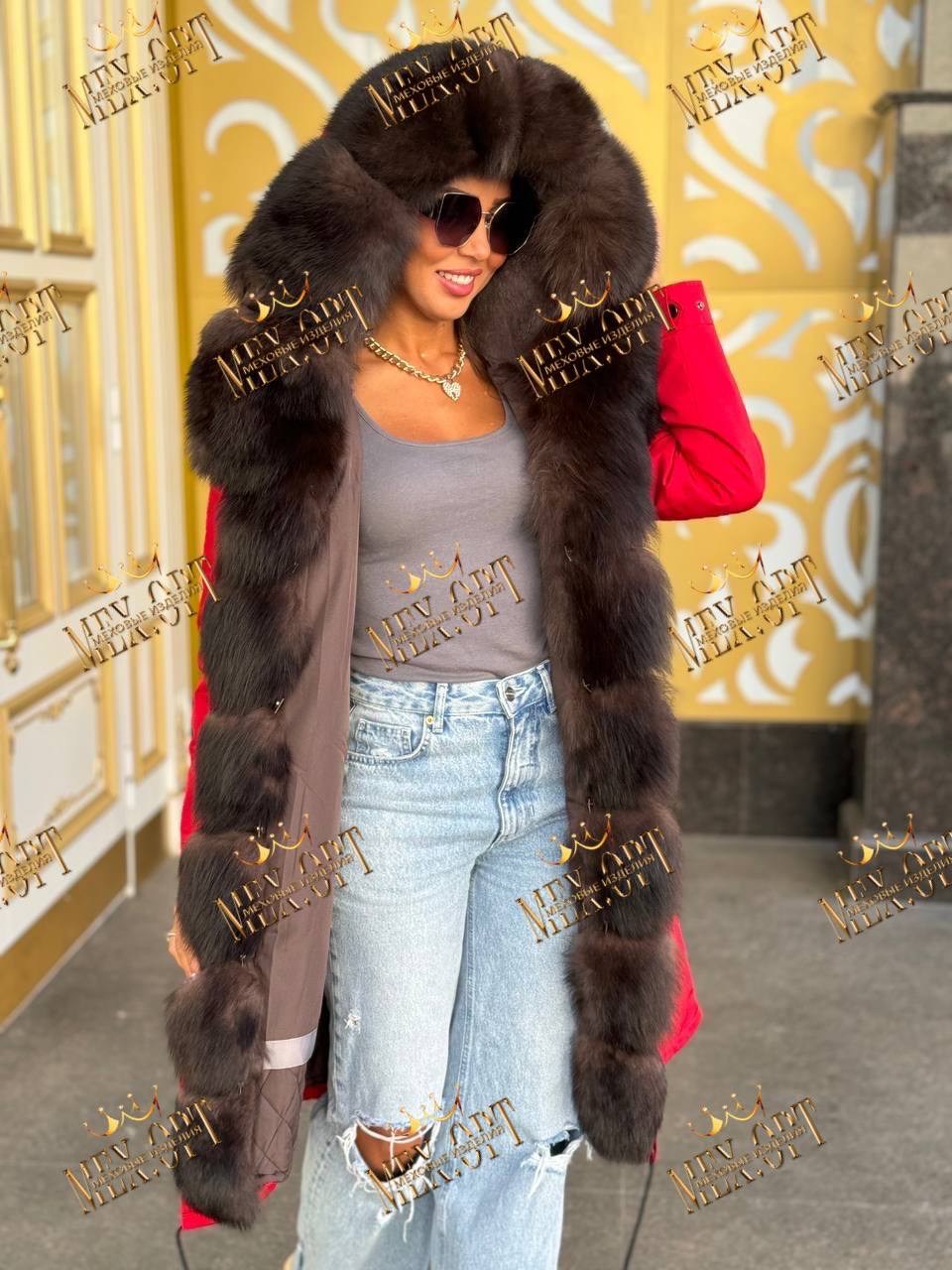 парка с мехом,красная парка с мехом,парка женская с мехом,парка с натуральным мехом,парка женская с натуральным мехом