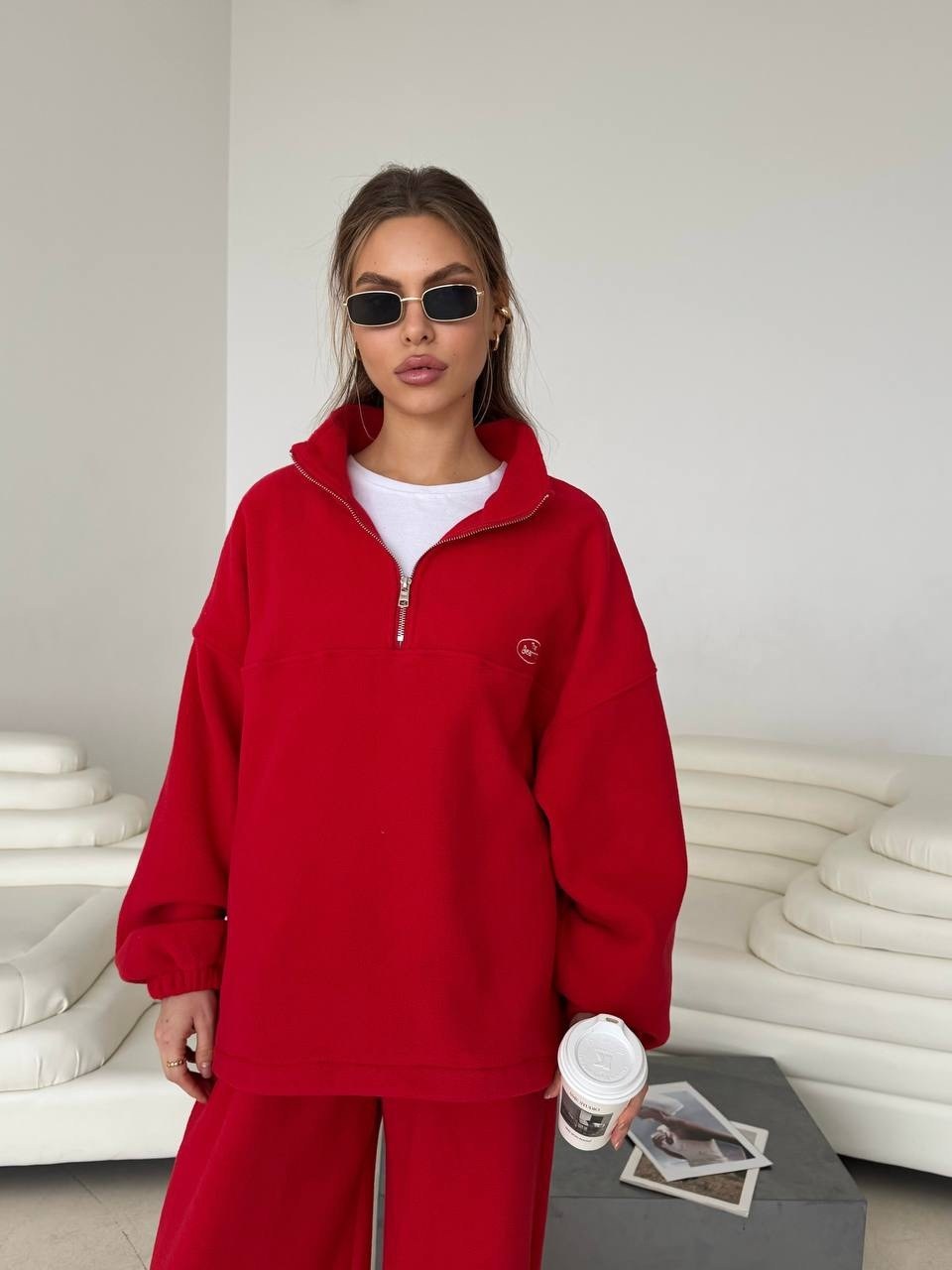 спортивные костюмы оверсайз,костюм красный,костюмы спортивные женские,костюм спортивный оверсайз женский,свитшот женская