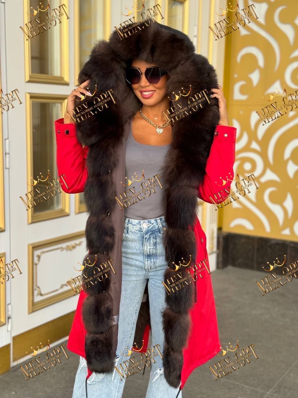 парка с мехом,красная парка с мехом,парка женская с мехом,парка с натуральным мехом,парка женская с натуральным мехом