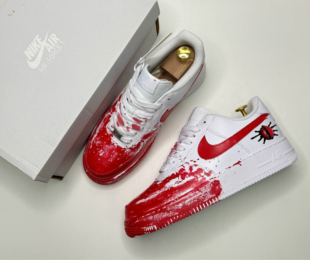 кросcовки nike air force 1,nike air force 1 blood custom,кроссовки,nike air force 1,nike air force 1 custom