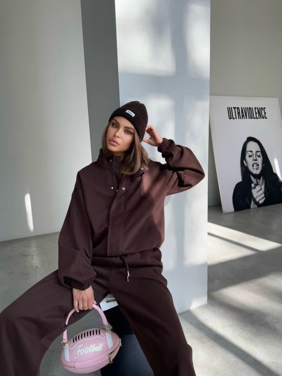 спортивные костюмы,cпортивный костюм женский на флисе,спортивные костюмы женские,костюм коричневый,костюм с бомбером