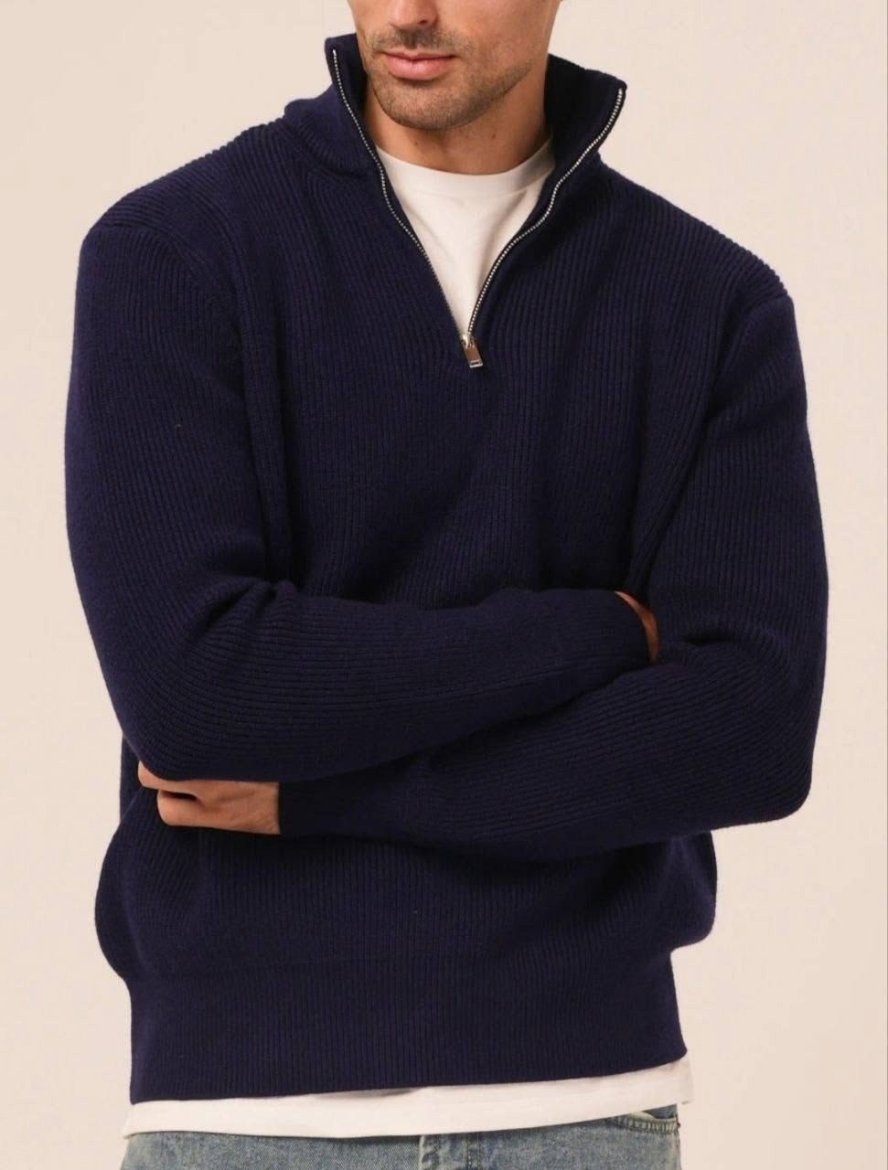 свитер джемпер,свитеры мужские,коричневая кофта,кофта с горлом на молнии,свитер с воротником