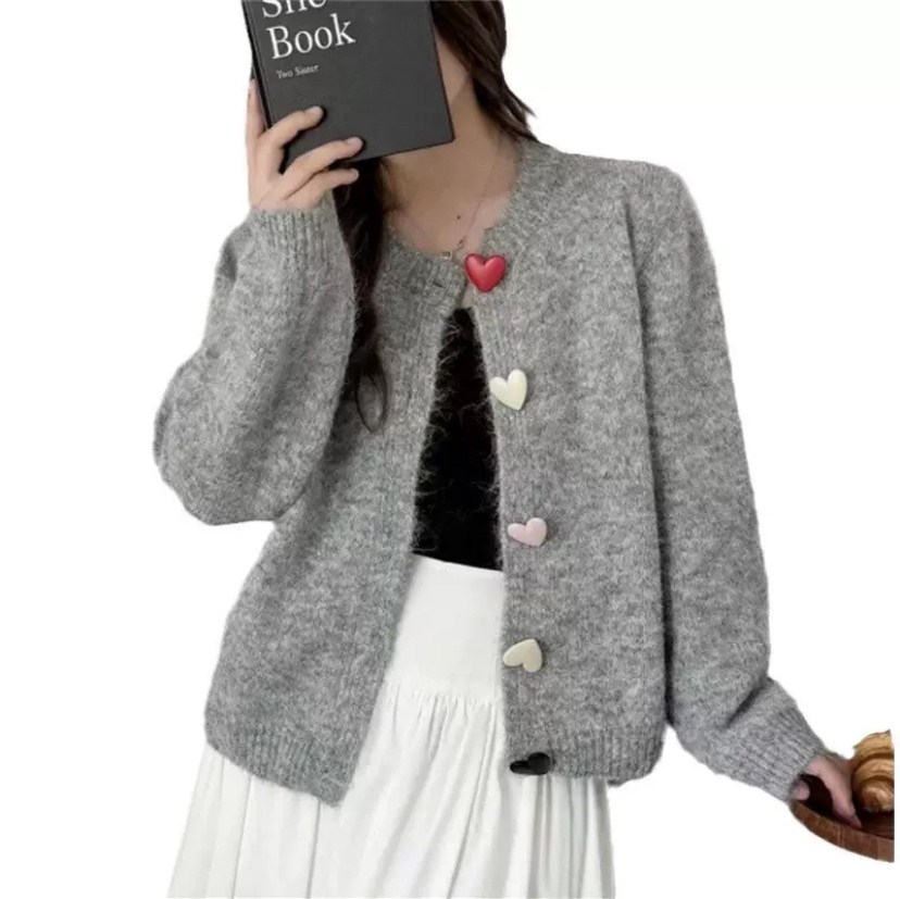 кардиган женский вязаный,кардиган в корейском стиле,кардиган с круглым вырезом,кардиган женский,кардиган с пуговицами