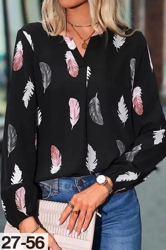 модные женские блузки,блузка с перьями принт,блузка с перьями,модная блузка,блуза с перьями