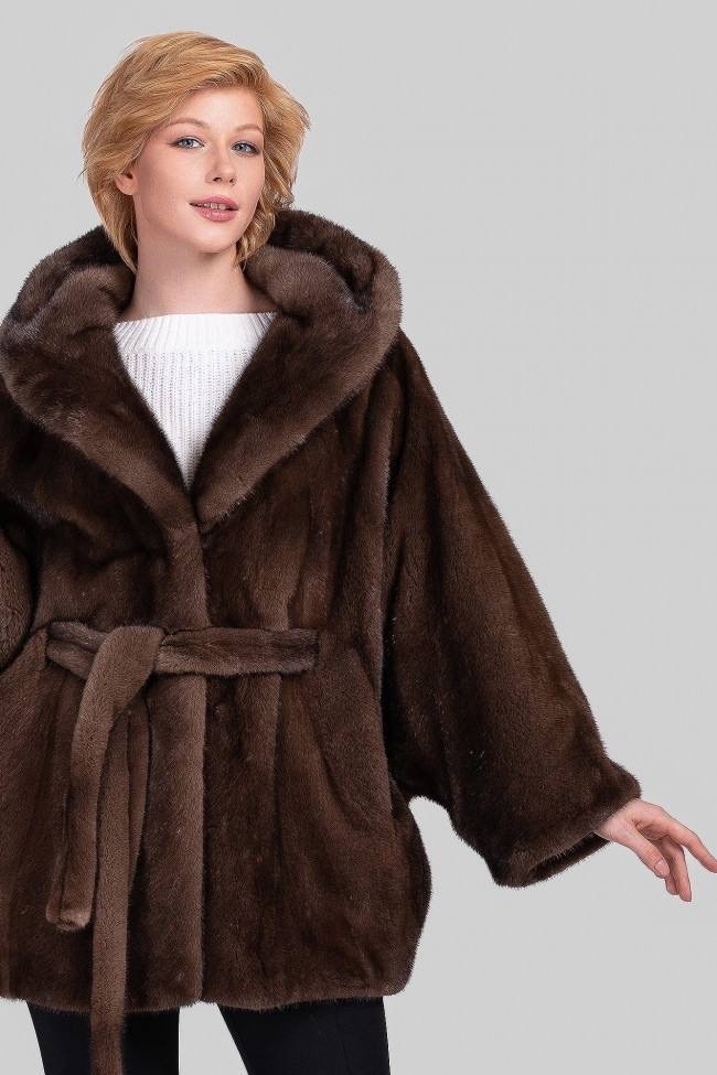 шуба норковая летучая мышь,шуба норковая коричневая с капюшоном,норковые шубы,норковая шуба летучая мышь с капюшоном,шуба летучая мышь из норки с капюшоном