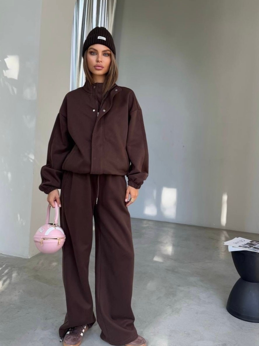 спортивные костюмы,cпортивный костюм женский на флисе,спортивные костюмы женские,костюм коричневый,костюм с бомбером
