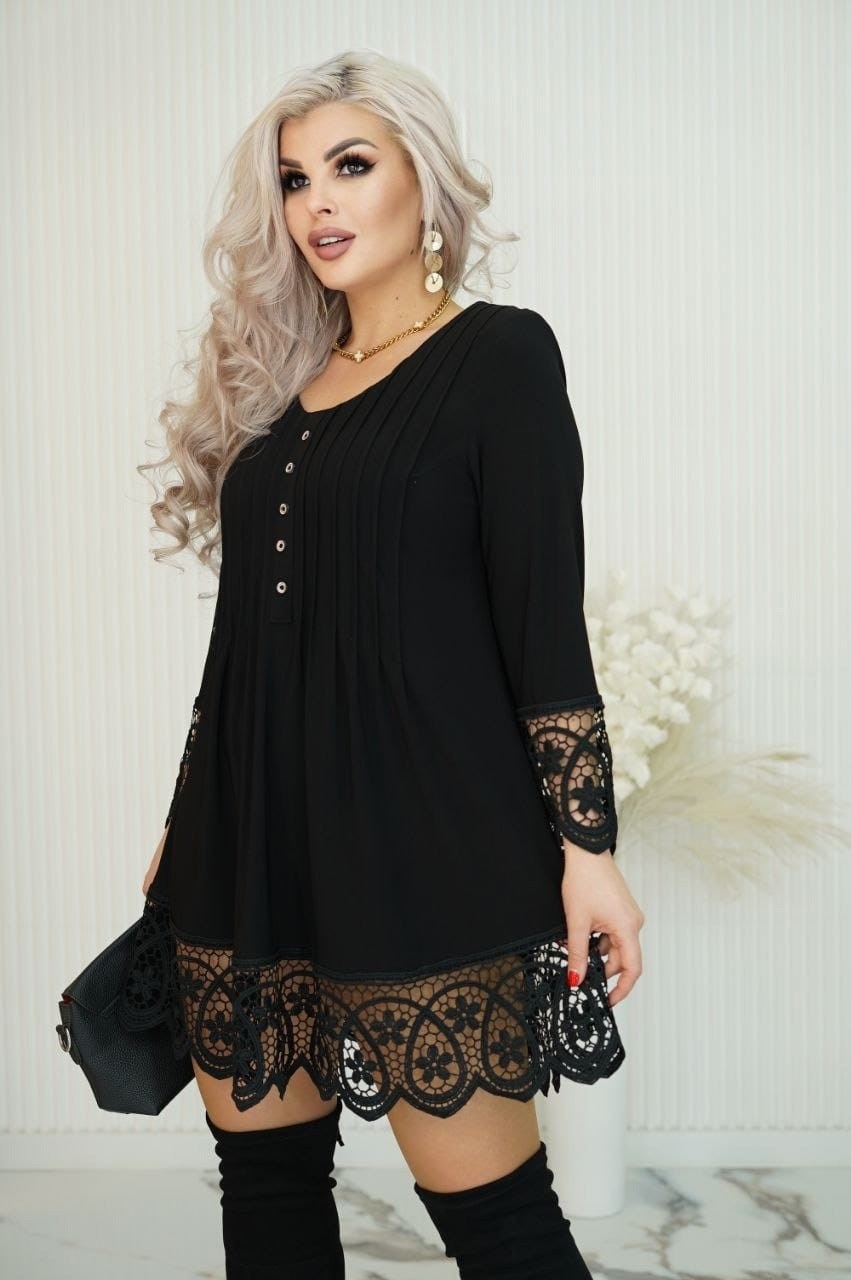 туника нарядная,туника кружевная,платье с кружевами,туника большие размеров,женская туника