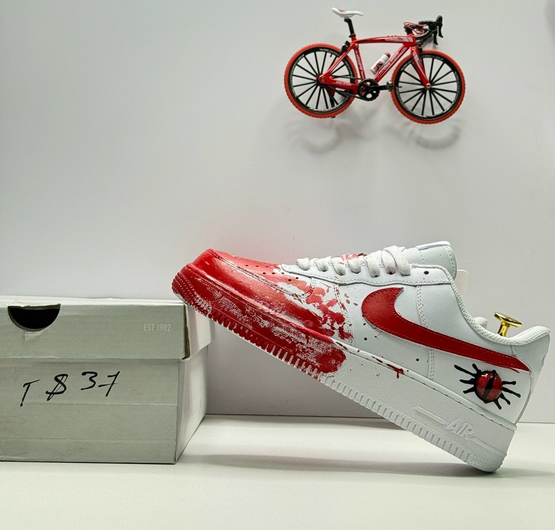 кросcовки nike air force 1,nike air force 1 blood custom,кроссовки,nike air force 1,nike air force 1 custom
