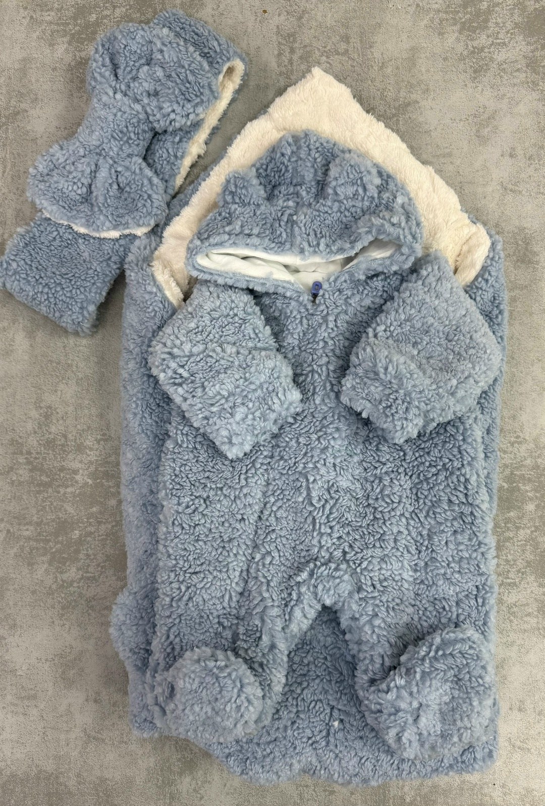 комбинезон papitto утепленный с капюшоном,комбинезон плюшевый,комбинезон с ушками для новорожденного,плюшевый комбинезон для новорожденного,теплый комбинезон для новорожденных