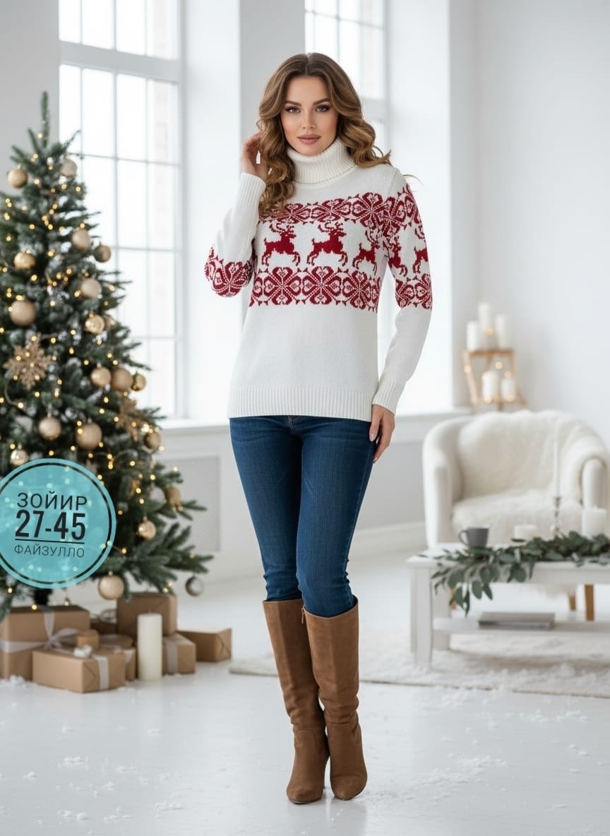 свитер женский с оленями,свитера с оленями,женский свитер,новогодние свитера,джемпер новогодний
