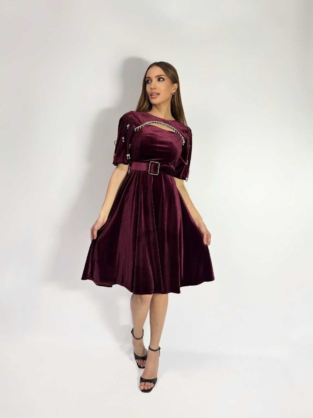 бархатное платье,платье велюр,нарядное платье,черное велюровое платье,черное бархатное платье