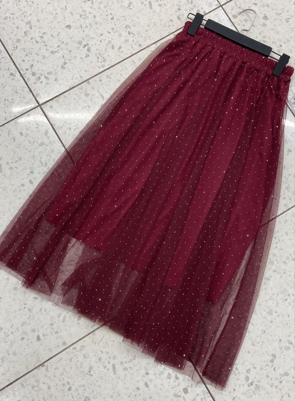 плиссированная юбка сетка с блестками,женская плиссированная юбка,юбка,юбка женская,юбка из тюли