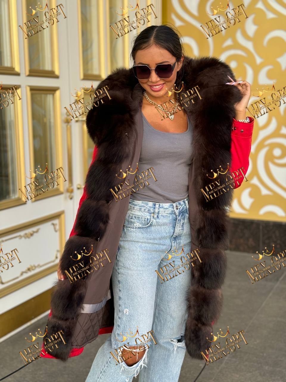 парка с мехом,красная парка с мехом,парка женская с мехом,парка с натуральным мехом,парка женская с натуральным мехом