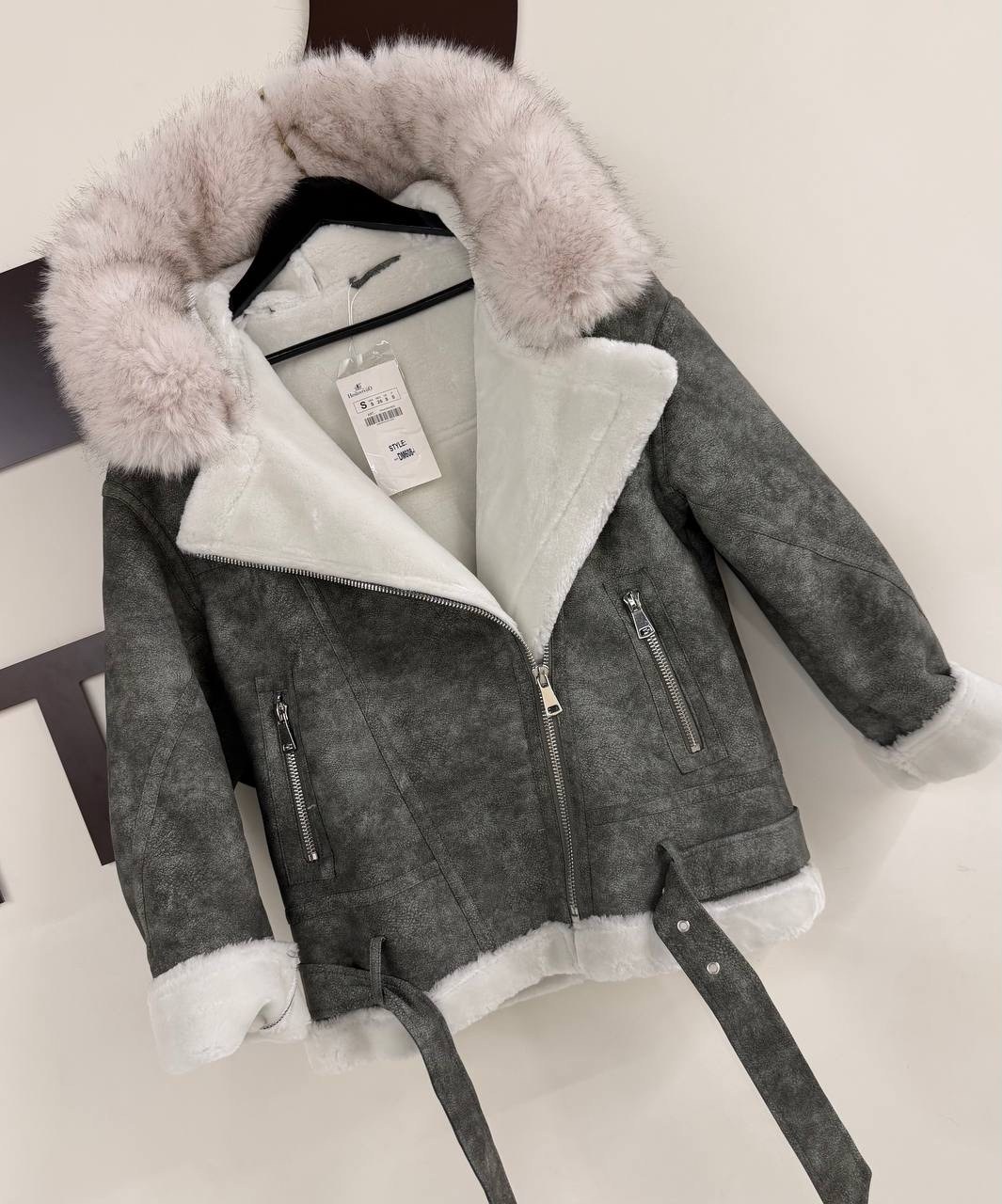 дубленка женская,стильная дубленка,дубленка серая,дубленка косуха,дубленка удлиненная