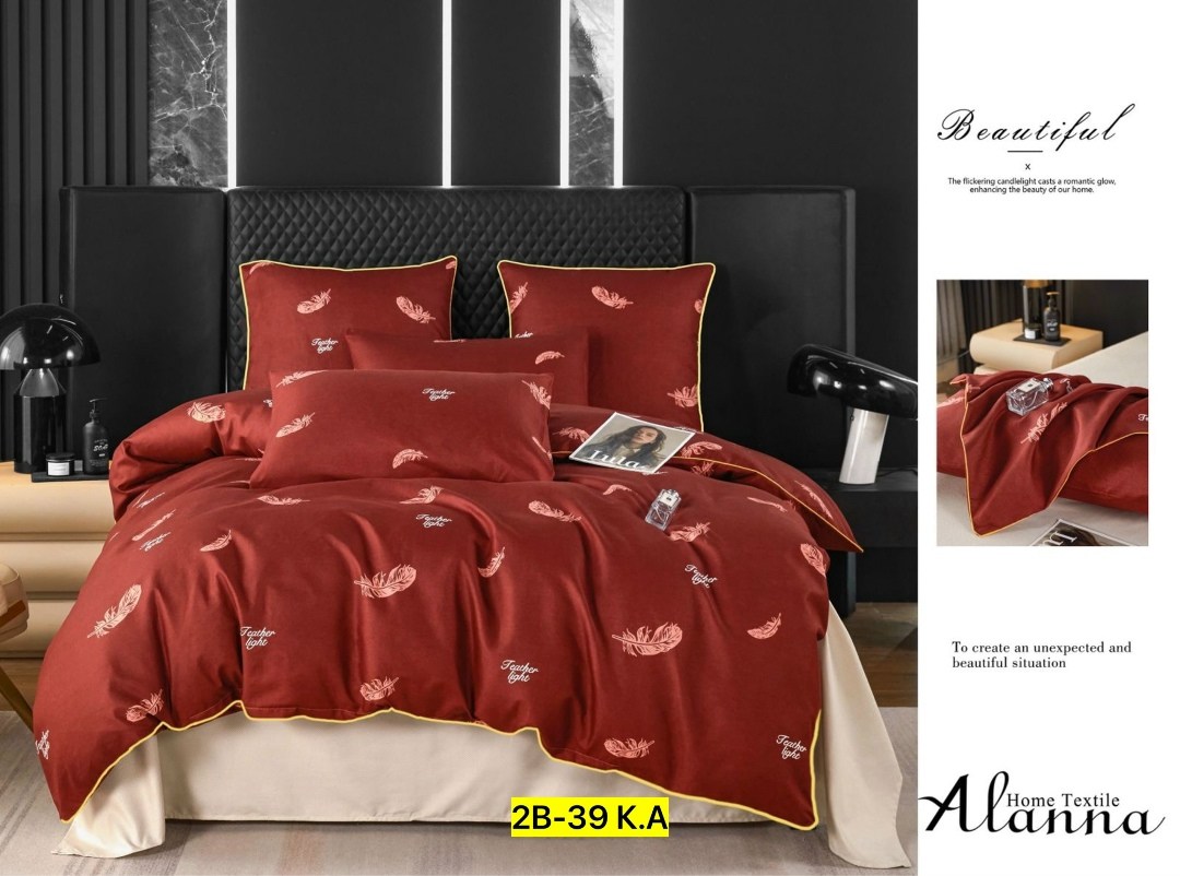 комплект постельного белья alanna,комплект постельного белья,комплект постельного белья из сатина,красное постельное белье,спальный комплект