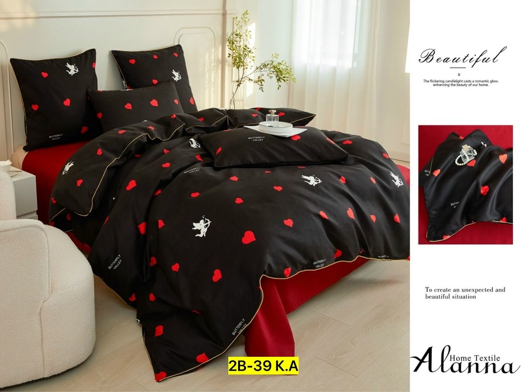 комплект постельного белья alanna,комплект постельного белья,комплект постельного белья из сатина,красное постельное белье,спальный комплект