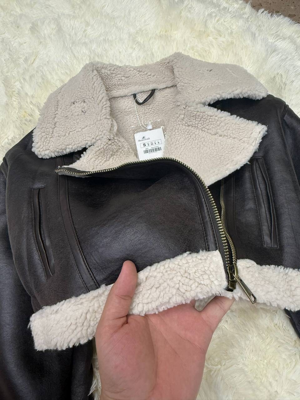 дубленка укороченная,дубленка укороченная женская,женская укороченная куртка из искусственной кожи,женская короткая куртка из искусственной кожи,aftf basic дубленка