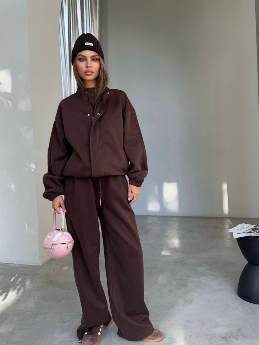 спортивные костюмы,cпортивный костюм женский на флисе,спортивные костюмы женские,костюм коричневый,костюм с бомбером