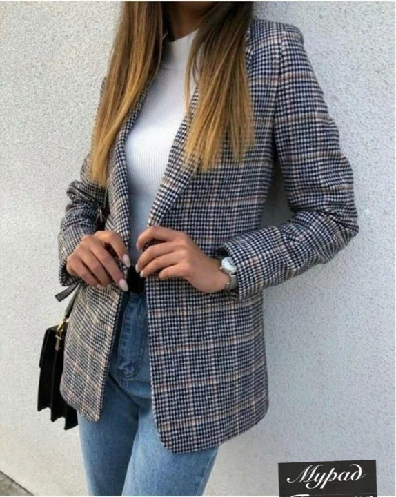 пиджак в клетку женский,пиджак в клетку,пиджак женский в клетку удлиненный,жакет женский пиджак в клетку,пиджак теплый удлиненный