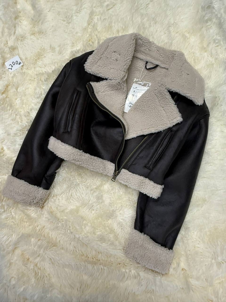 дубленка укороченная,дубленка укороченная женская,женская укороченная куртка из искусственной кожи,женская короткая куртка из искусственной кожи,aftf basic дубленка