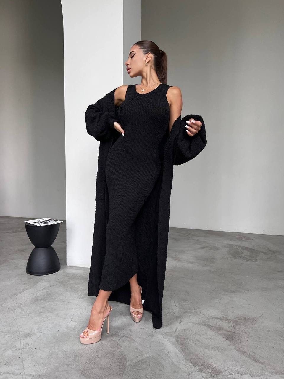 платье кардиган,трикотажные костюмы,платье накидка,кардиган,трикотажное платья