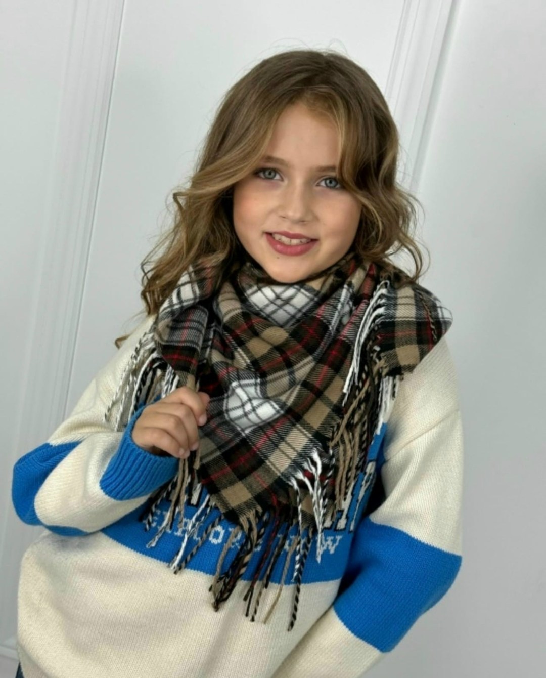 платок детский,платок кашемировый,шарф платок,шарф детский,шарф в клетку