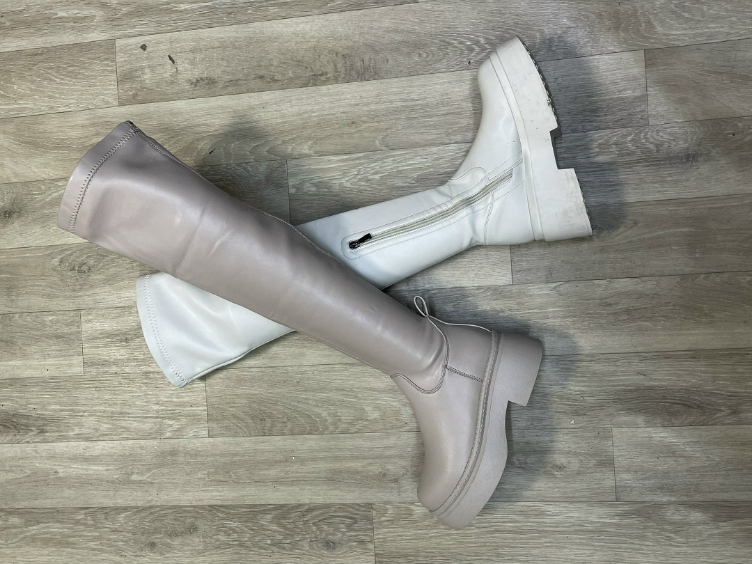 сапоги ботфорты,,ботфорты женские,ботфорты белые,эконика белые сапоги