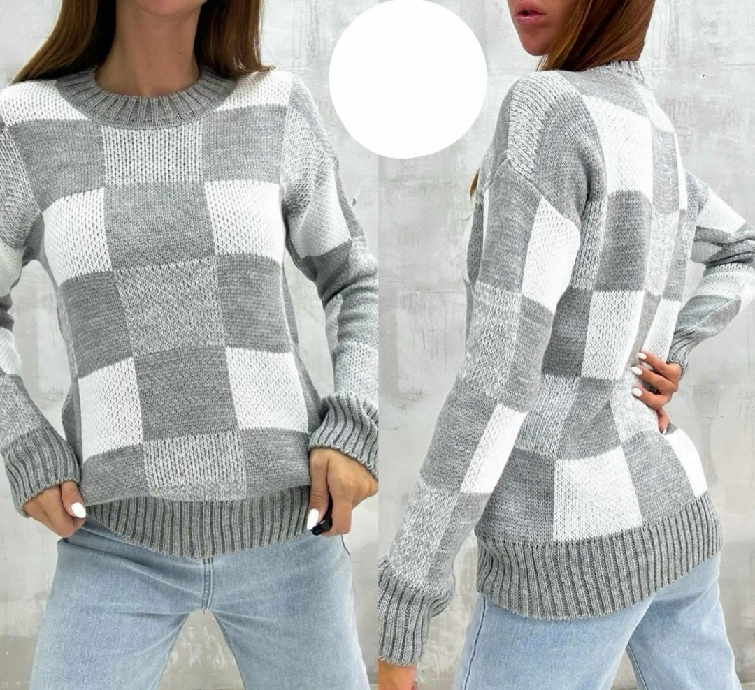свитер в клетку,женский свитер,женская кофта,свитеры вязаные,джемпера женские
