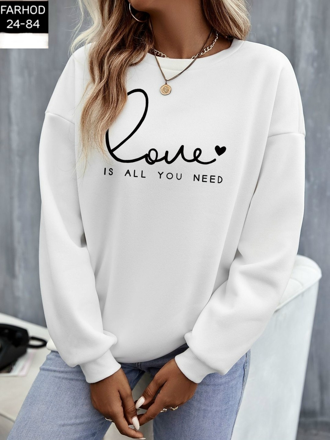 женский свитшот,свитшот с принтом сердечком,женский свободный свитшот,модная толстовка,повседневный свитшот