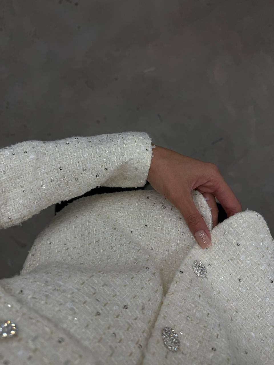 твидовые костюмы,жакет,белый твидовый пиджак,шелк шаппе букле с пайетками,женский твидовый пиджак