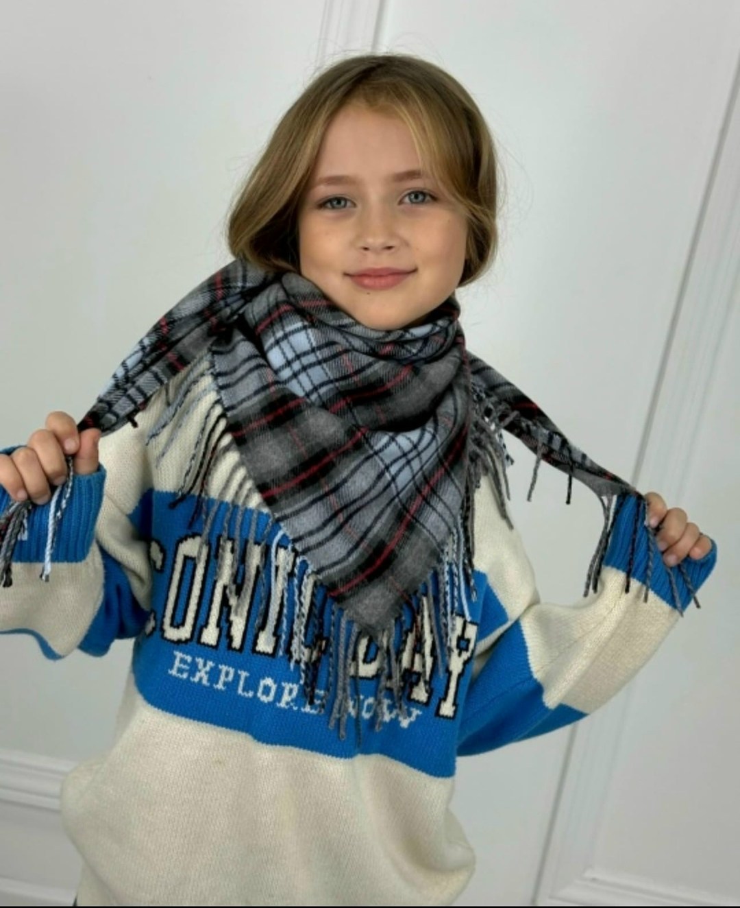 платок детский,платок кашемировый,шарф платок,шарф детский,шарф в клетку