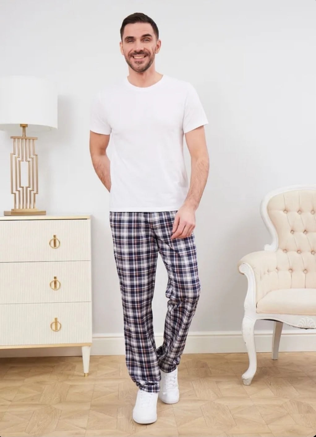пижама мужская santorini,брюки домашние в клетку,брюки домашние,мужская домашняя одежда,мужские брюки