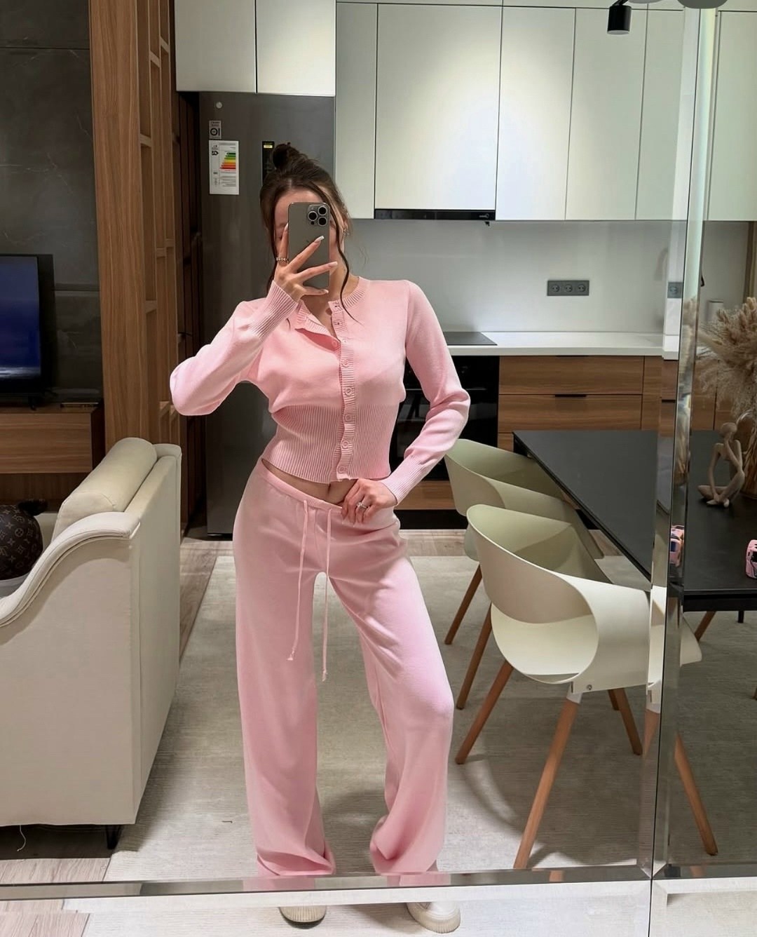 костюмы женские,повседневный костюм,костюм трикотажный,трикотажный костюм с брюками палаццо,женский костюм с брюками