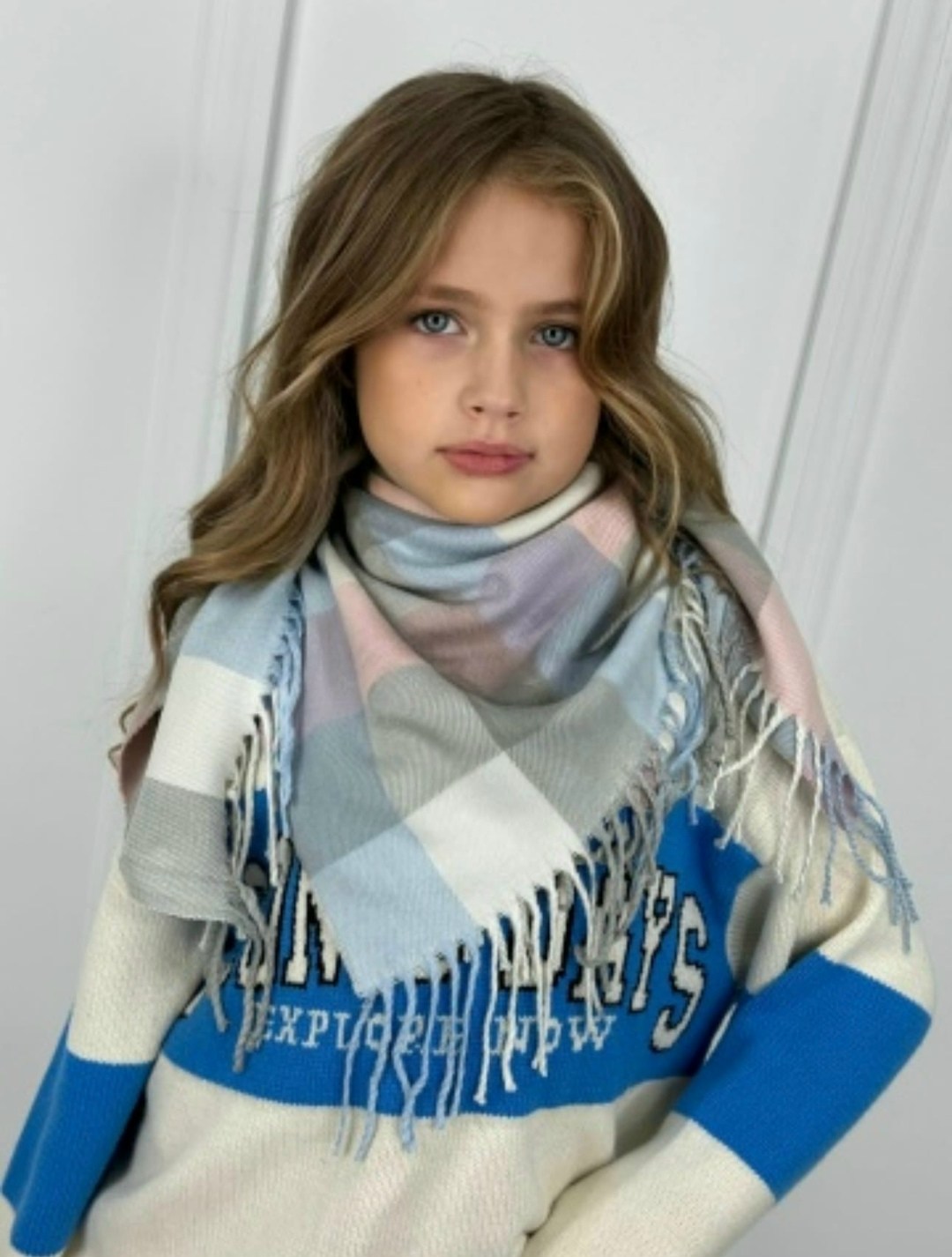 платок детский,платок кашемировый,шарф платок,шарф детский,шарф в клетку