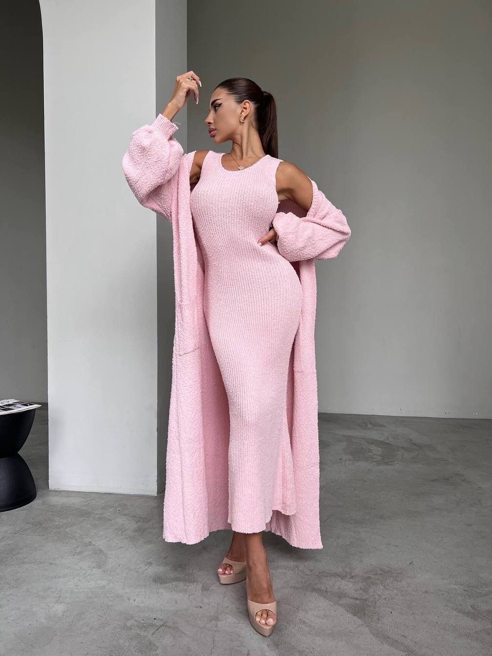 платье кардиган,трикотажные костюмы,платье накидка,кардиган,трикотажное платья