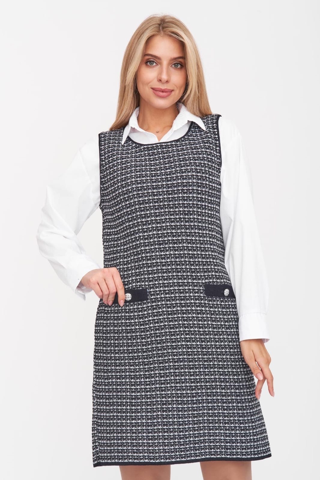 жилет вязаный,сарафан женский,женское платье сарафан,сарафан для офиса,сарафан