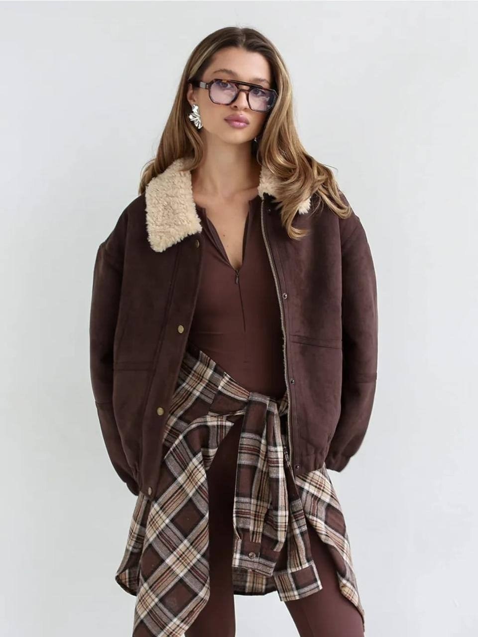 замшевая куртка,куртка бомбер,повседневная куртка,куртка коричневая,женская куртка бомбер