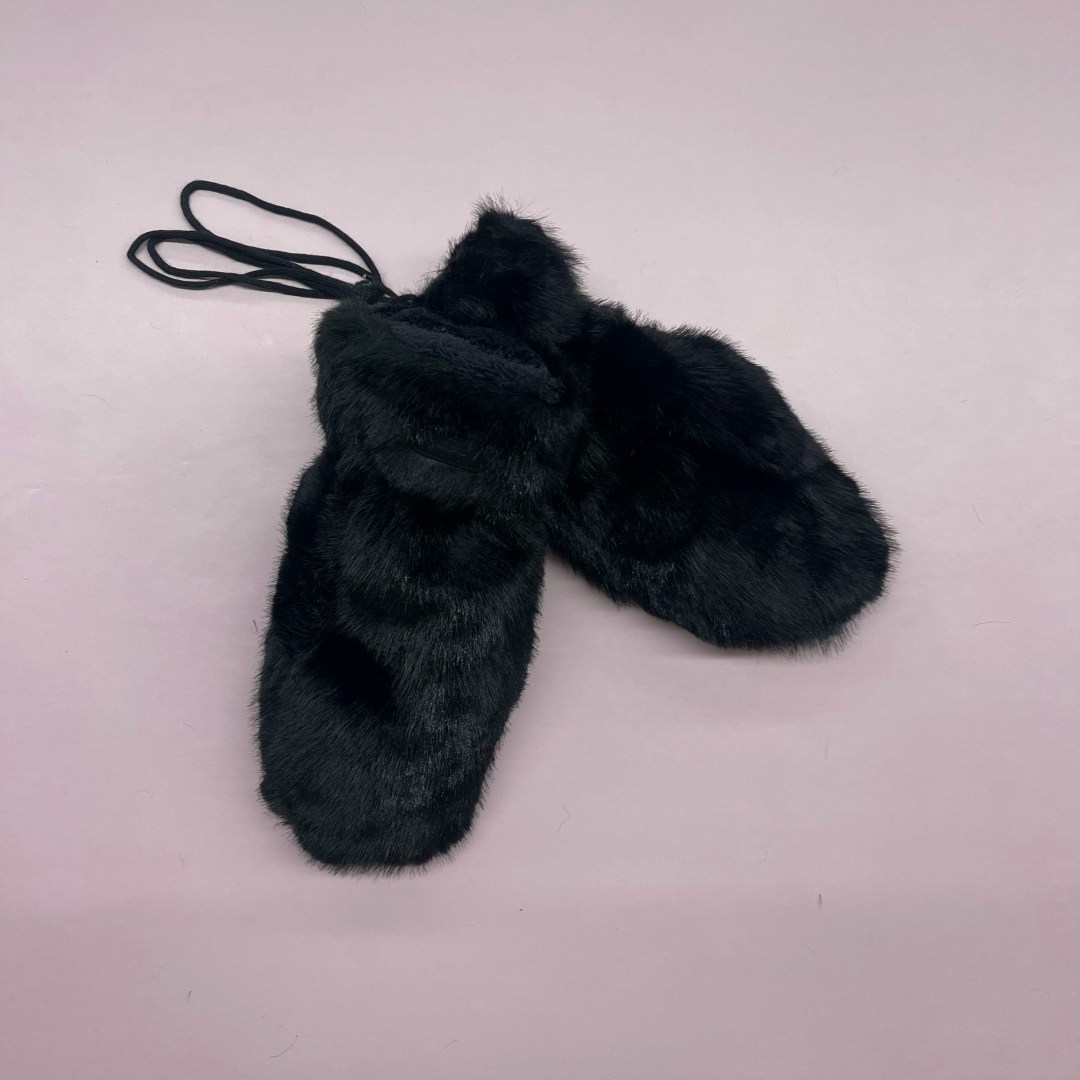 варежки женские,каляев варежки норковые,варежки меховые,норковые варежки,чёрные варежки