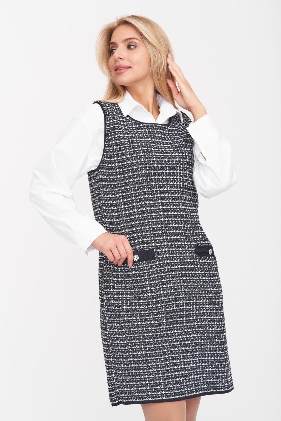 жилет вязаный,сарафан женский,женское платье сарафан,сарафан для офиса,сарафан