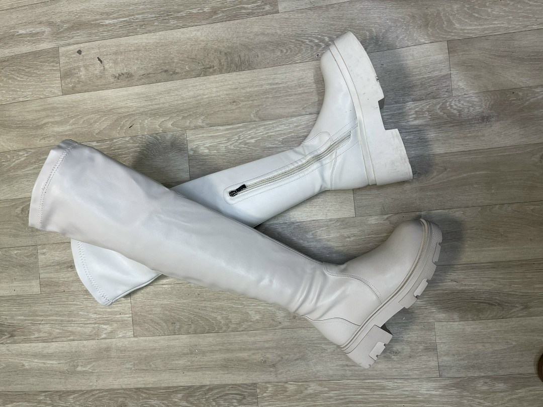 сапоги ботфорты,,ботфорты женские,ботфорты белые,эконика белые сапоги