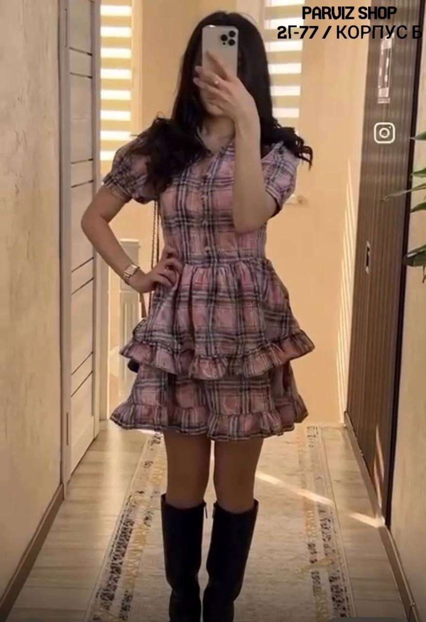 платье в клетку,женское платье с воротником,платье женская,женское платье в клетку,платье в клетку летнее