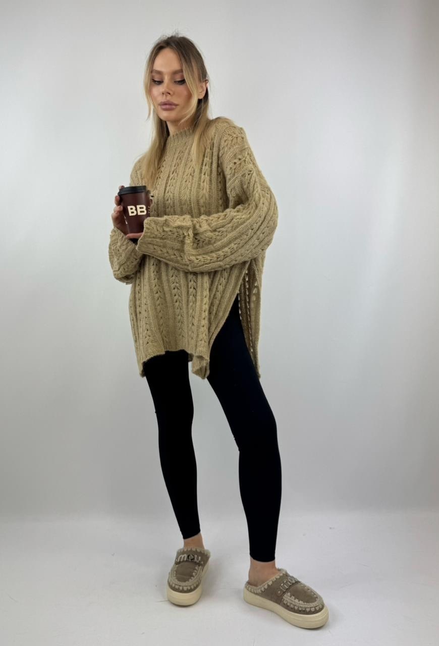 джемпер бежевый,свитера женские,бежевый свитер,вязаный свитер оверсайз,вязаные свитера