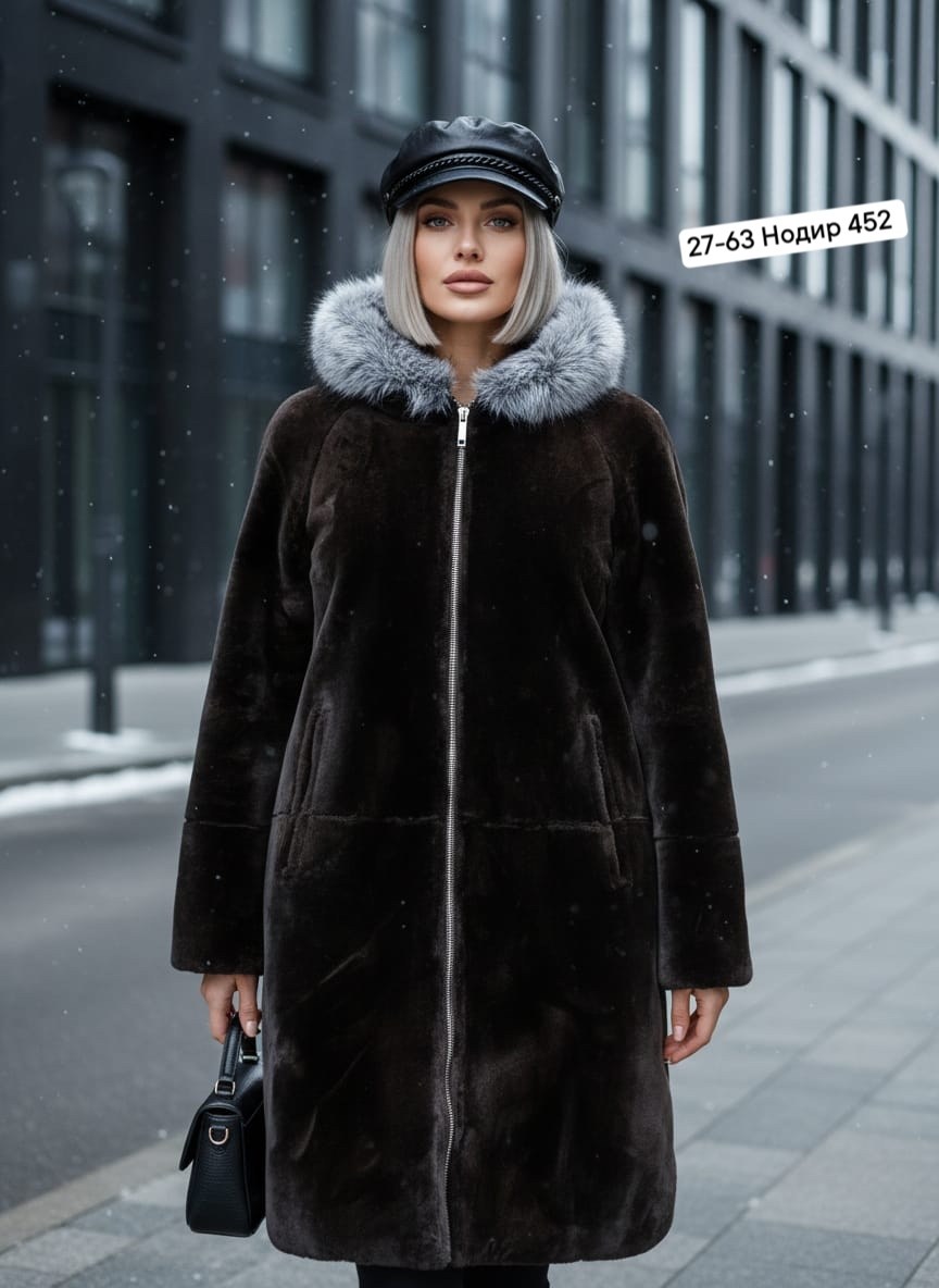 шуба из мутона,мутоновая шуба,мутоновая шуба с капюшоном мосмеха,шуба женская,мутоновые шубы мосмеха
