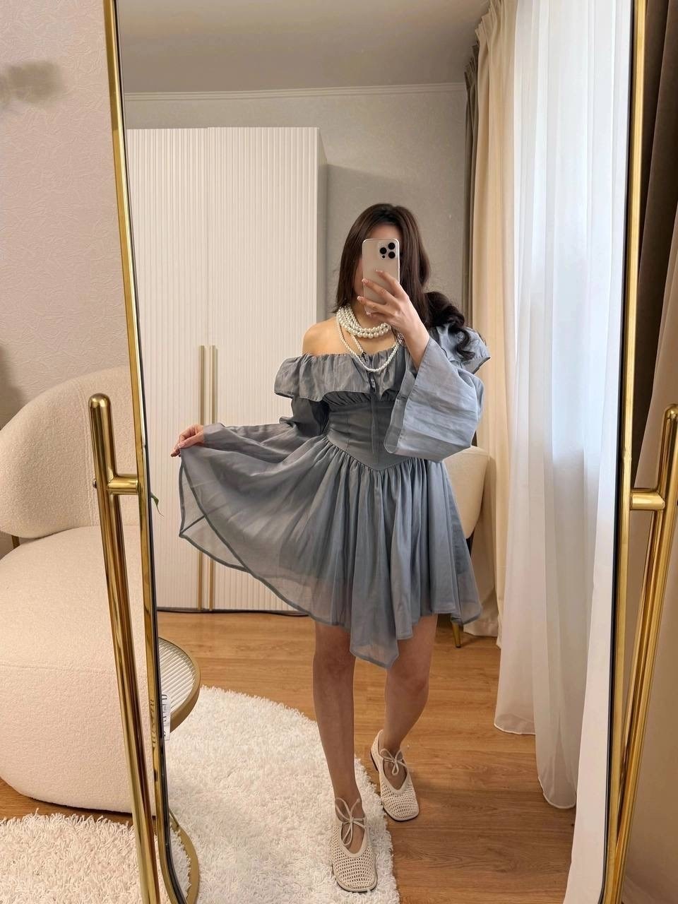 платье в корейском стиле,платье с бантом,платье стильное,милые платья,платье с объемными рукавами