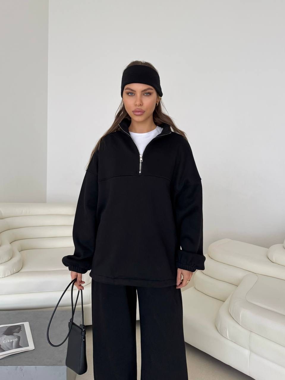 костюм женский на флисе,костюм с брюками,костюм на флисе,костюм женский из футера,брюки широкие