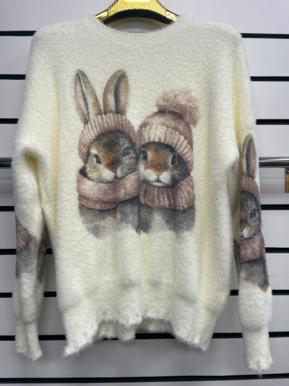 свитер с принтом,свитер с лисой,джемпер с лисой,женский свитер,модный джемпер