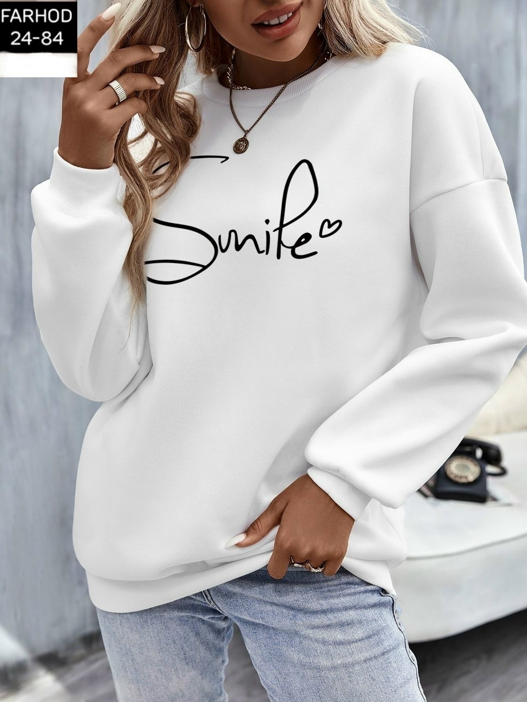 женский свитшот,свитшот с принтом сердечком,женский свободный свитшот,модная толстовка,повседневный свитшот