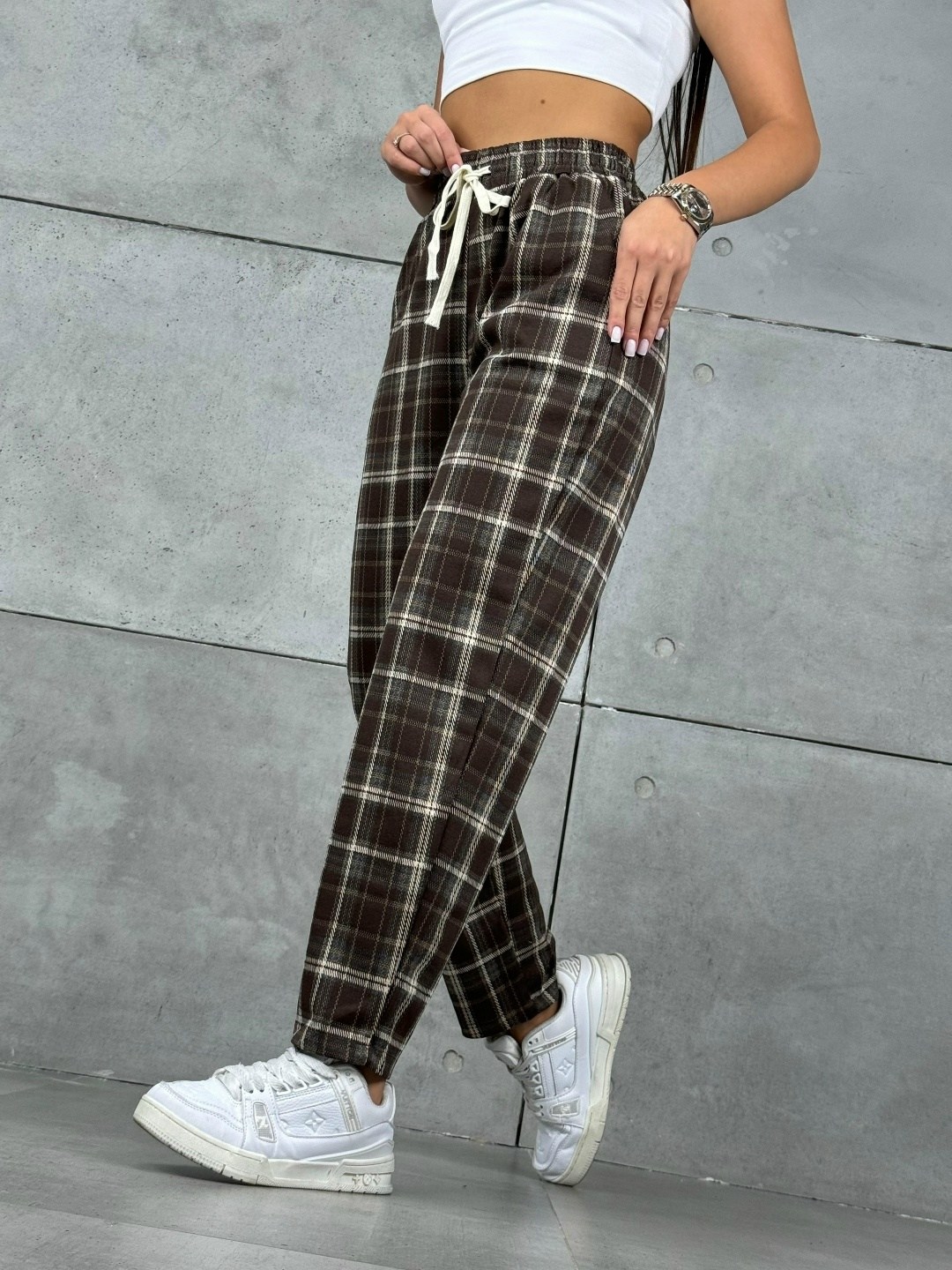 клетчатые штаны женские широкие,штаны в клетку,брюки в клетку,брюки женские в клетку,штаны клетчатые